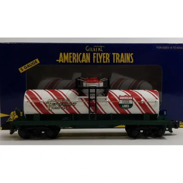 American Flyer 6-48424 S Gauge Candy Cane Single Dome Tank Car - Model Train Junction: Quality Parts and Art Supplies