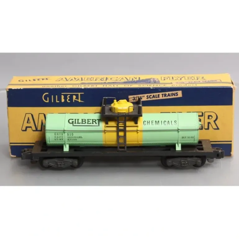 American Flyer 910 Vintage S Gilbert Chemicals Single Dome Tank Car VG/Box - Model Train Junction: Quality Parts and Art Supplies