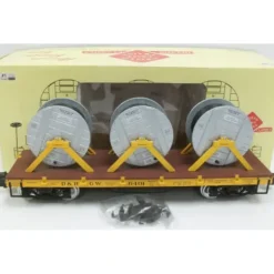 Aristo-Craft 86401 D&RGW Flatcar w/ Cable Reel Load - Model Train Junction: Quality Parts and Art Supplies