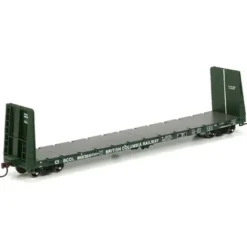 Athearn 88126 HO Brtitish Columbia Railway 60' Bulkhead Flat # 866384 - Model Train Junction: Quality Parts and Art Supplies