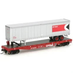 Athearn 97757 HO Canadian Pacific 50' Flat w/46' Trailer CPR #504364 - Model Train Junction: Quality Parts and Art Supplies