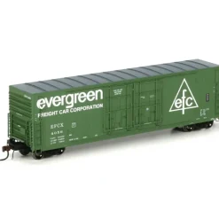 Athearn 69038 HO Evergreen Freight Car Corp. 50' PC&F Plug Door Box Car #405 - Model Train Junction: Quality Parts and Art Supplies