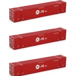 Athearn 28970 HO Hub Group/Red 53' Jindo Containers - RTR (Set of 3) - Model Train Junction: Quality Parts and Art Supplies