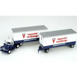 Athearn 93149 HO Imperial Roadways Mack R Tractor W/2-28' Wedge Trailers - Model Train Junction: Quality Parts and Art Supplies