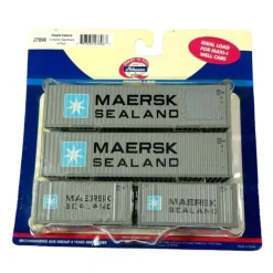 Athearn 27896 HO Maersk 20' & 40' Containers - RTR - Model Train Junction: Quality Parts and Art Supplies