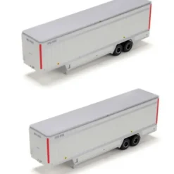 Athearn 27955 HO Red/Vertical UPSZ 40' Parcel Trailer (Pack of 2) - Model Train Junction: Quality Parts and Art Supplies