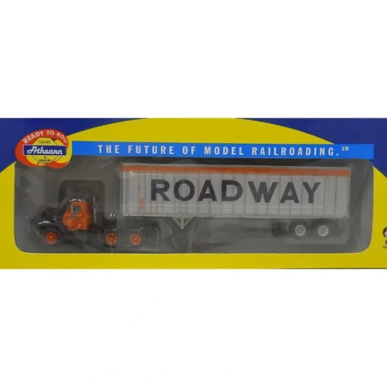 Athearn 28015 HO Roadway Mack B W/40' Exterior Post Trailer - Model Train Junction: Quality Parts and Art Supplies