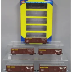 Athearn 97884 HO Scale Cotton Belt 50' FMC Double Door Boxcars (Set of 5) - Model Train Junction: Quality Parts and Art Supplies
