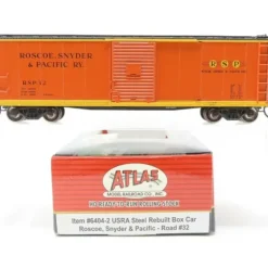Atlas 6404-2 HO Scale Roscoe Snyder & Pacific USRA Steel Rebuilt Boxcar #32 LN/Box - Model Train Junction: Quality Parts and Art Supplies