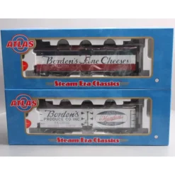 Atlas 8090 O Borden's 40' Wood Reefer Cars (Set of 2) - 3-Rail - Model Train Junction: Quality Parts and Art Supplies