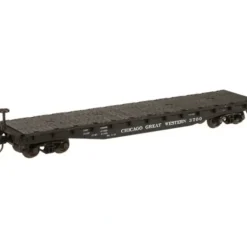 Atlas 38188A N Scale CGW 50' Flatcar w/Stakes #3707 - Model Train Junction: Quality Parts and Art Supplies