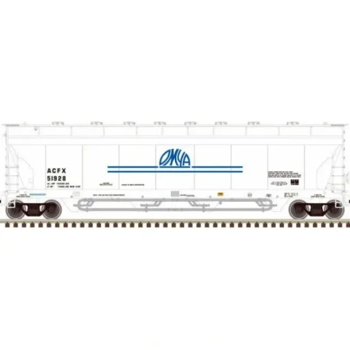 Atlas Master Line, HO Scale, 20006278, 5701 Pressureaide Hopper, OMYA, #51066 - Model Train Junction: Quality Parts and Art Supplies