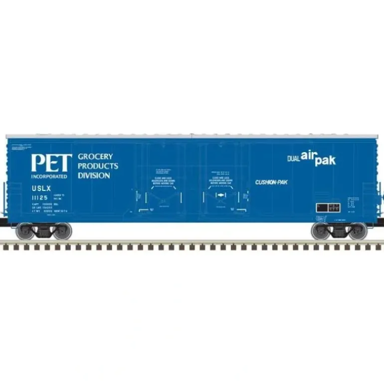 Atlas Master Line, HO Scale, 20006778, Evans 53' Double Plug Door Box Car, PET Inc., #11134 - Model Train Junction: Quality Parts and Art Supplies