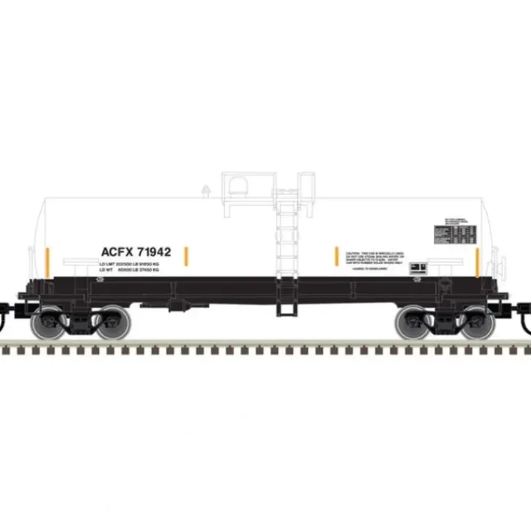 Atlas Master Line, N Scale, 50006149, Kaolin Tank Car, ACFX ,#71928 - Model Train Junction: Quality Parts and Art Supplies