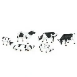 Bachmann 33103 HO Black and White Cow Figures (Set of 6) - Model Train Junction: Quality Parts and Art Supplies