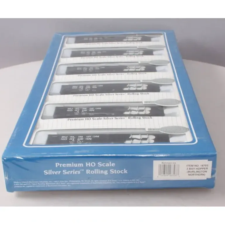 Bachmann 18703 HO Burlington Northern 3-Bay 100-Ton Open Hoppers (Pack of 6) - Model Train Junction: Quality Parts and Art Supplies