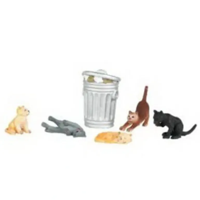 Bachmann 33107 HO Cats w/Garbage Can (Set of 6) - Model Train Junction: Quality Parts and Art Supplies