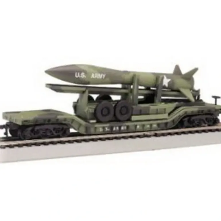 Bachmann 18345 HO Olive Drab Military 52' Depressed-Center Flat Car - Model Train Junction: Quality Parts and Art Supplies