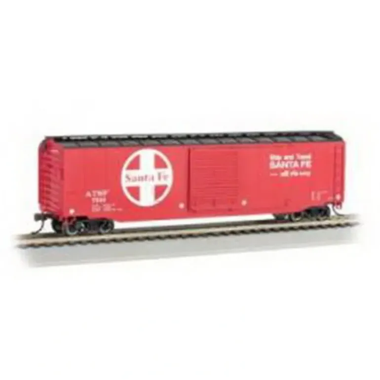 Bachmann 19406 HO Santa Fe 50' Sliding-Door Boxcar (Ship and Travel Slogan) - Model Train Junction: Quality Parts and Art Supplies