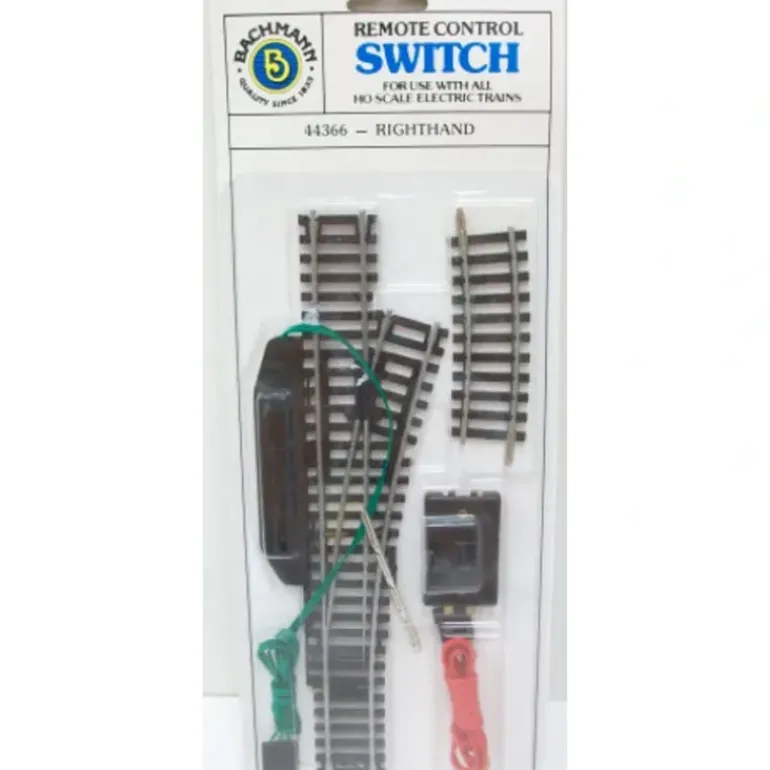 Bachmann 44366 HO Steel Right Hand Remote Switch Turnout - Model Train Junction: Quality Parts and Art Supplies