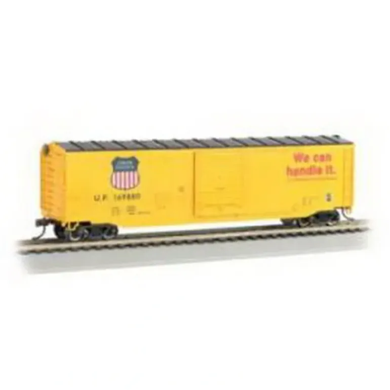 Bachmann 19408 HO Union Pacific 50' Sliding-Door Boxcar (Yellow, Black) - Model Train Junction: Quality Parts and Art Supplies