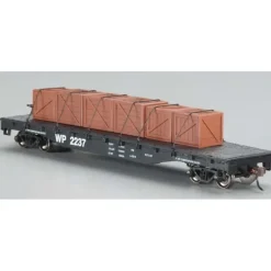 Bachmann 18932 HO Western Pacific W/Crated Load 50' Black Flatcar #2237 LN/Box - Model Train Junction: Quality Parts and Art Supplies