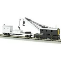 Bachmann 46698 N Painted & Unlettered 250-Ton Operating Crane & Boom Car - Model Train Junction: Quality Parts and Art Supplies