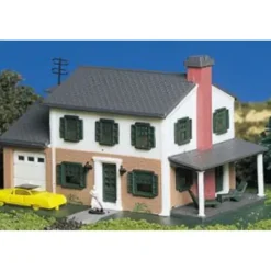 Bachmann 45813 N Two-Story House W/Garage Hand Decorate Pre-Assembled - Model Train Junction: Quality Parts and Art Supplies