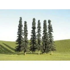 Bachmann 32003 5"-6" Conifer Trees Scene Scapes (Pack of 6) - Model Train Junction: Quality Parts and Art Supplies