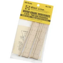 Blair Line 165 HO 2-Lane 3.56" Laser-Cut Wood Grade Crossing (Set of 2) - Model Train Junction: Quality Parts and Art Supplies