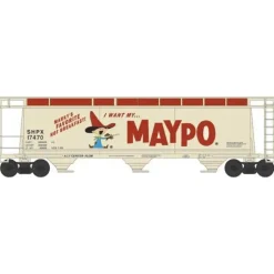 Bowser, 38146, N Scale, 3-Bay Cylindrical Covered Hopper, Maypo, #17470 - Model Train Junction: Quality Parts and Art Supplies