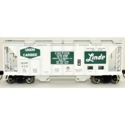 Bowser, HO Scale, 42772, 70-Ton 2-Bay Covered Hopper, Union Carbide Linde, #208 - Model Train Junction: Quality Parts and Art Supplies
