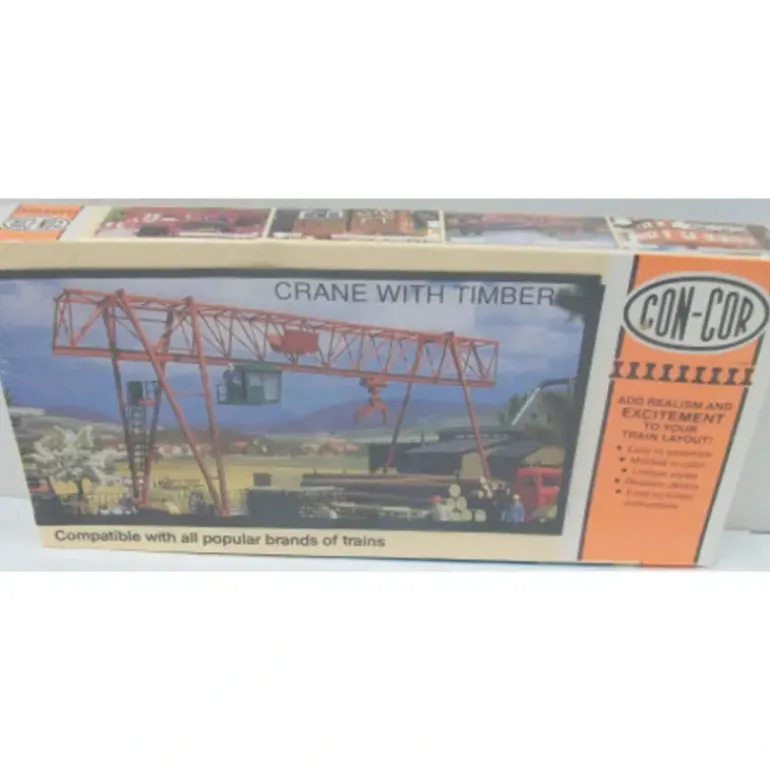 Con-Cor 9041 HO Scale Crane W/ Timber Building Kit - Model Train Junction: Quality Parts and Art Supplies