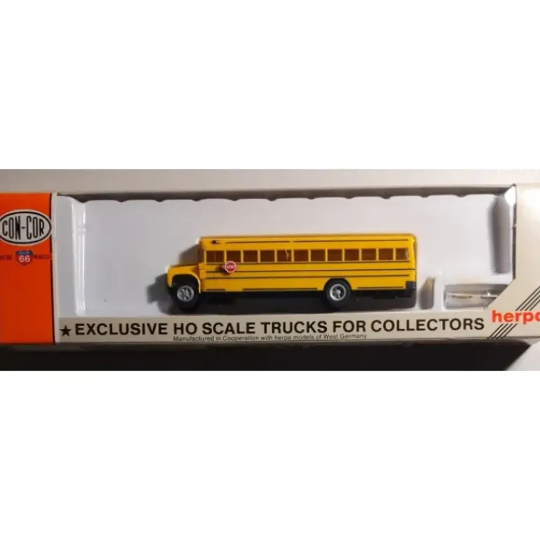 Con-Cor 0004-001035 HO Scale Yellow Bluebird School Bus International Chassis - Model Train Junction: Quality Parts and Art Supplies
