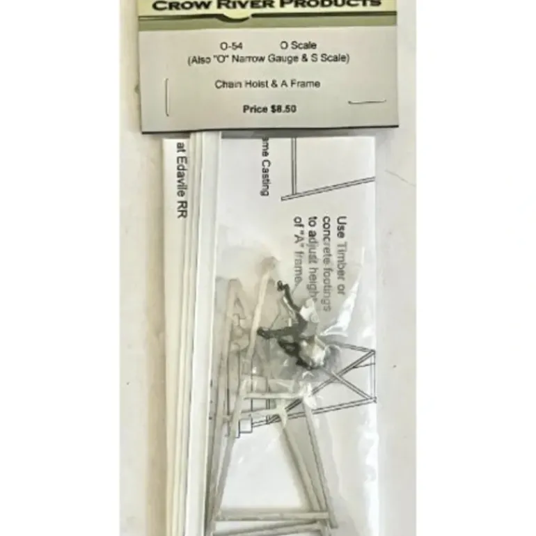 Crow River Products O-54 O Scale Chain Hoist & A Frame Building Kit - Model Train Junction: Quality Parts and Art Supplies