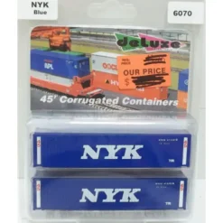 Deluxe Innovations 6070 N Scale NYK Blue 45' Corrugated Container (Pack of 2) - Model Train Junction: Quality Parts and Art Supplies