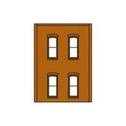 DPM 301-38 HO Two-Story Wall Sections With 4 Rectangular Windows Kit - Model Train Junction: Quality Parts and Art Supplies