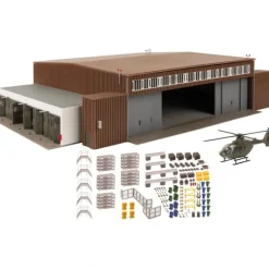 Faller 144111 HO Hangar Building Kit with Helicopter - Model Train Junction: Quality Parts and Art Supplies