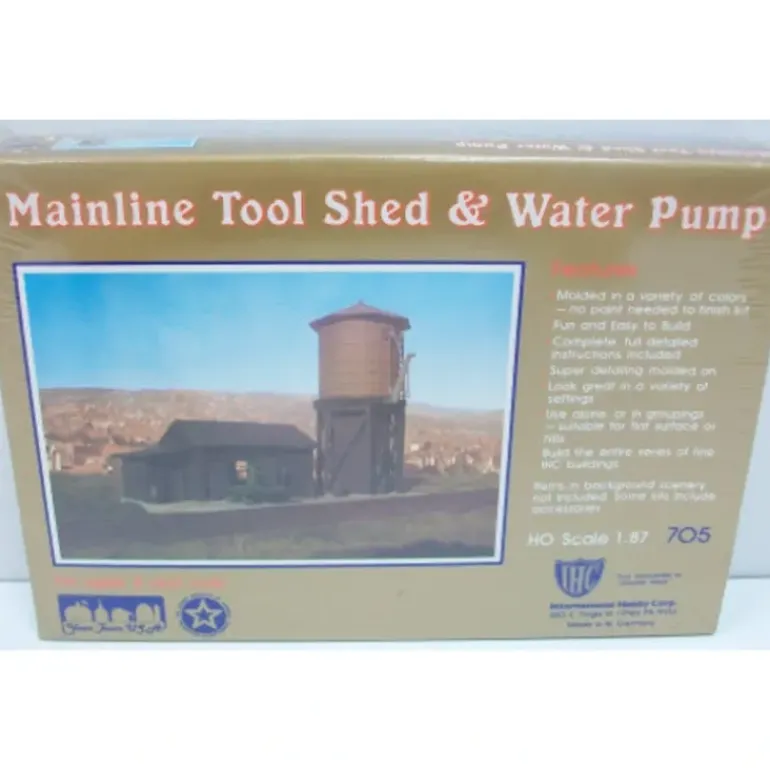 IHC 705 HO Mainline Tool Shed & Water Pump Building Kit - Model Train Junction: Quality Parts and Art Supplies