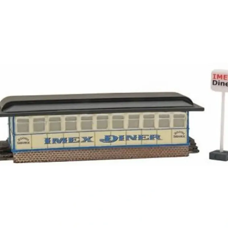 Imex 6304 N Scale Perma-Scenes Diner w/Sign Assembled Building - Model Train Junction: Quality Parts and Art Supplies
