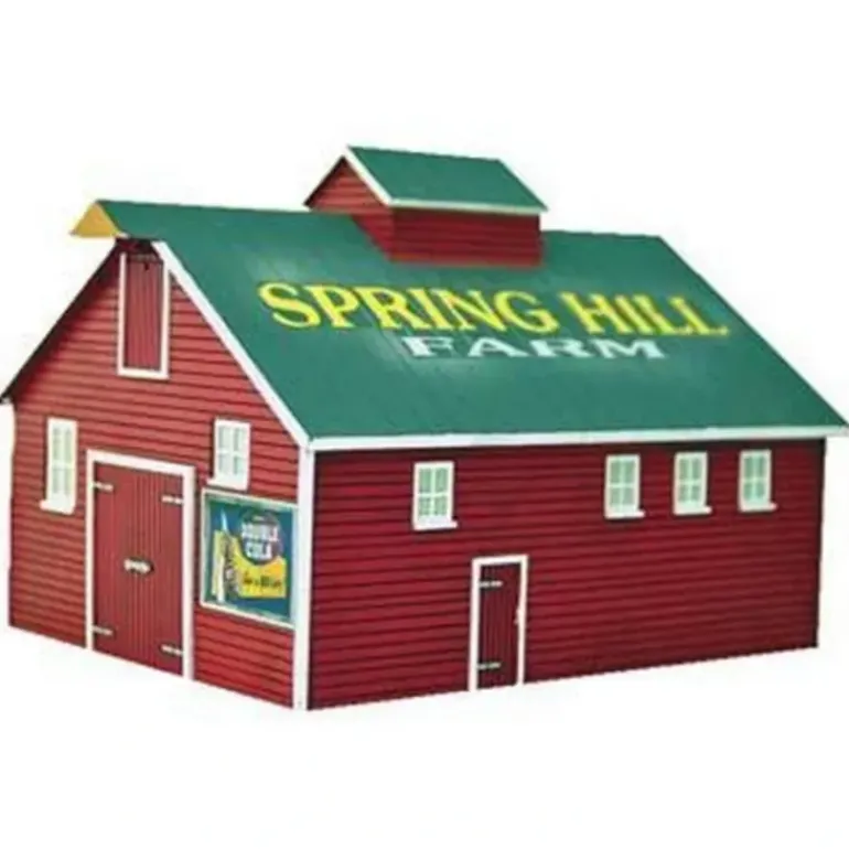 Imex 6331 N Scale Spring Hill Red Barn with Green Roof - Model Train Junction: Quality Parts and Art Supplies