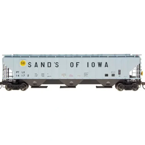 InterMountain, 65343-24, N Scale, 4750 Cu Ft. 3-Bay Hopper, Sand of Iowa, #14185 - Model Train Junction: Quality Parts and Art Supplies