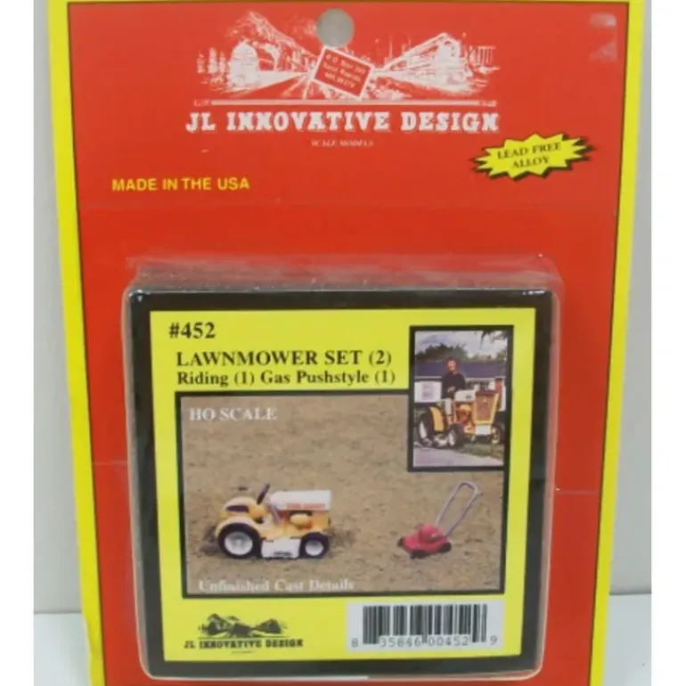 JL Innovative Design 452 Lawnmower Set with Rider and Gas - Model Train Junction: Quality Parts and Art Supplies