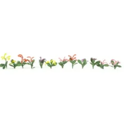 JTT Scenery Products 95508 O 3/4" Petunias, Red/Pink/Yellow/Purple (Pack of 40) - Model Train Junction: Quality Parts and Art Supplies