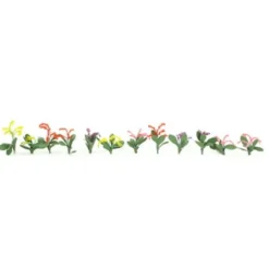 JTT Scenery Products 95507 3/8" Petunias Red/Pink/Yellow/Purple (Pack of 40) - Model Train Junction: Quality Parts and Art Supplies