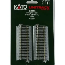 Kato 2-111 HO Code 83 3-11/16" Straight UniTrack (Pack of 2) - Model Train Junction: Quality Parts and Art Supplies