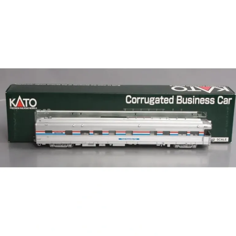 Kato 35-6001 HO Scale Amtrak Corrugated Track Inspection Business Car #10000 - Model Train Junction: Quality Parts and Art Supplies