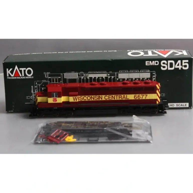 Kato 37-1744 HO Wisconsin Central SD45 Diesel Locomotive #6677 - Model Train Junction: Quality Parts and Art Supplies