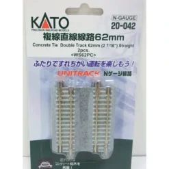 Kato 20-042 N 2-7/16" Concrete Tie Double Straight UniTrack (Pack of 2) - Model Train Junction: Quality Parts and Art Supplies