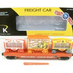 K-Line 6-22415 O Lionel Ringling Bros Flat Car #75 w/ 3 Circus Wagons - Model Train Junction: Quality Parts and Art Supplies